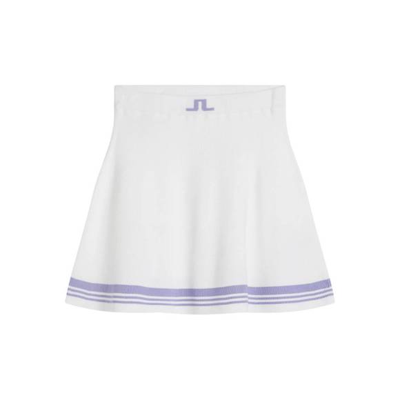 NEW J.LINDEBERG frida stripe knitted skirt in white - Picture 1 of 3